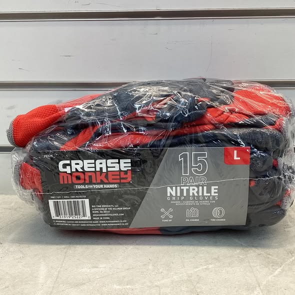 Grease Monkey Nitrile-Coated Work Gloves (15 pk.) Large