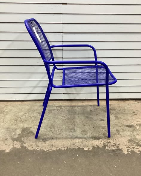 Room Essentials Metal Mesh Stackable Patio Chair in Blue