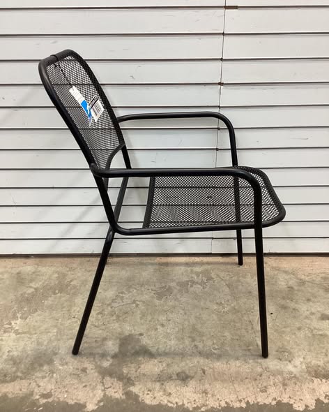 Room Essentials Metal Mesh Stackable Patio Chair in Black