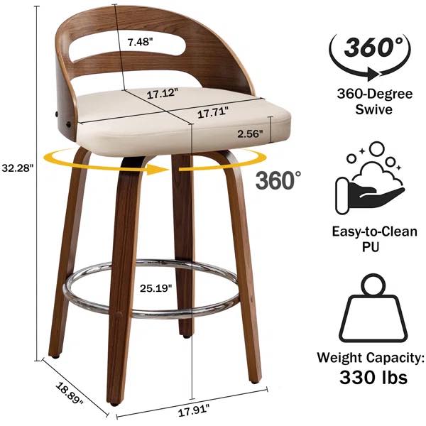 Mahtab Swivel Counter & Bar Stools (Set of 2)