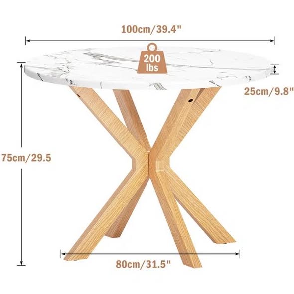 Breshia 40" Round Dining Room Table