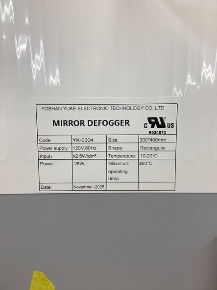 LED Backlit Frameless Lighted Bathroom Vanity Mirror Wall Mirror Dimmable Anti Fog