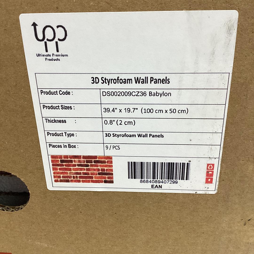 3D Faux Brick Wall Panels, Lightweight Foam Decorative Wall Paneling 20" x 40" (Set of 9) Covers 48 Sq Ft