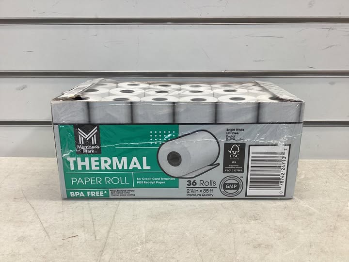 Member's Mark Thermal Receipt Paper Rolls, 2 1/4" X 85', 36 Rolls