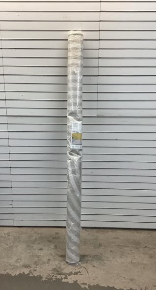 Room Essentials - 6’5” x 8’10” Linear Geo Rectangular Indoor Outdoor Area Rug Tan