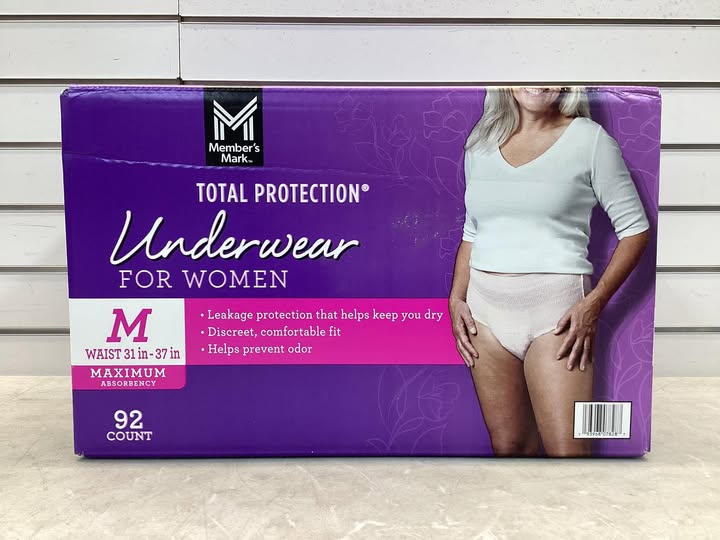Members Mark Total Protection Underwear for Women, Medium (92 Count)
