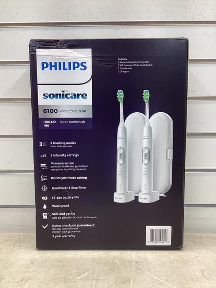 Philips Sonicare 6100 ProtectiveClean Power Toothbrush, 2 pk.