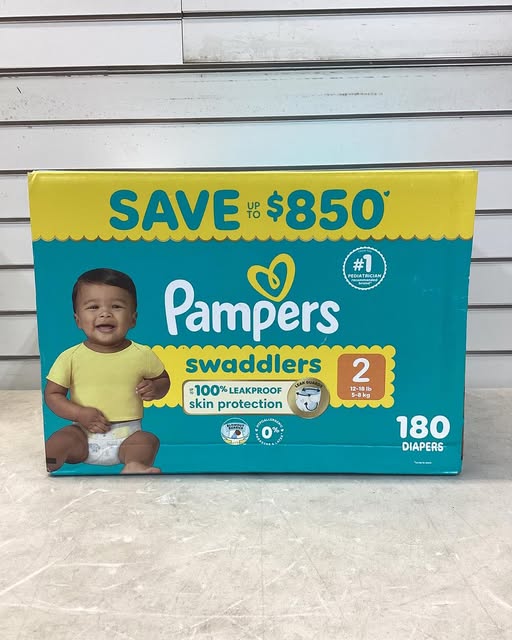 Pampers Swaddlers Diapers, Size 2, 180 ct.