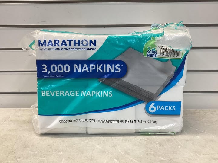 Marathon Embossed 1-Ply White Beverage Napkins, 6 pk., 3000 ct.