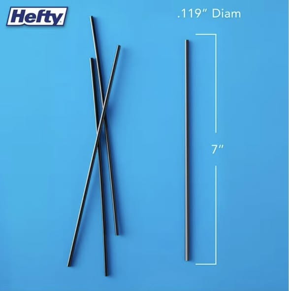 Hefty Unwrapped Plastic Sipper Stirrer Straws, 7", 5000 ct.