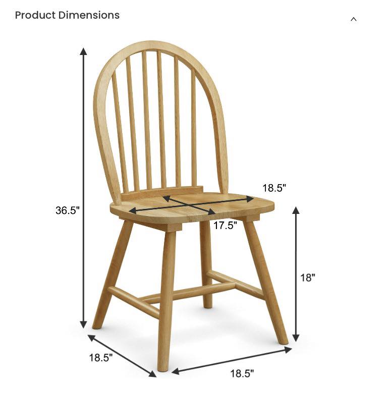 Set of 2 Vintage Wood Chair with Spindle Back for Dining Room