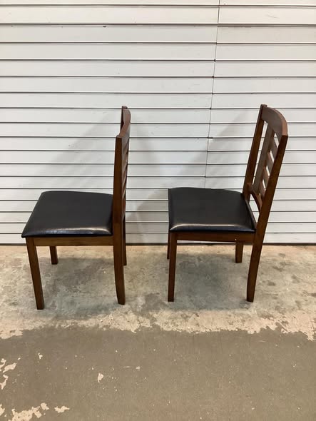 Costway - Dining Chair Set of 2 Upholstered Wooden Chairs with Padded Seat Rubber Wood Frame - Coffee