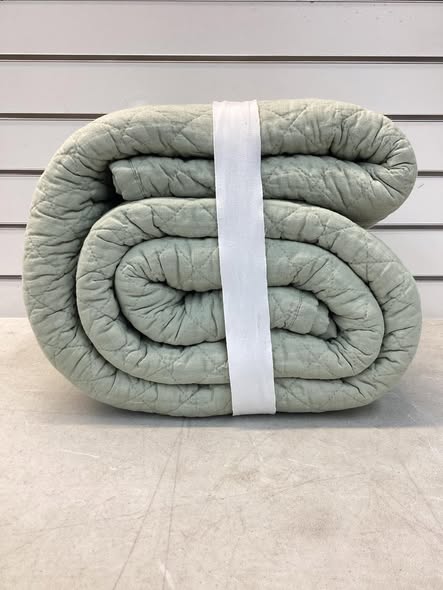 King/California King Jeffen Linen Blend Quilt in Sage Green