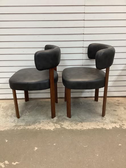 PU Leather Upholstered Solid Wood Dining Chair Side Chair (Set of 2)