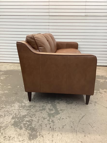 Ashtabula Genuine Leather Square Arm Sofa