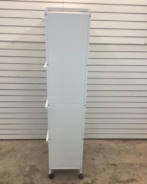 Costway White 4-Shelf Metal 23.5 in. W Kitchen Baker's Rack Storage Cabinet