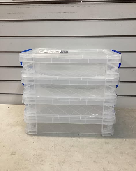 Super Stacker, Document Boxes, Clear, 4 Pack