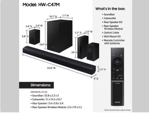 Samsung 4.1 Channel Soundbar w/Subwoofer