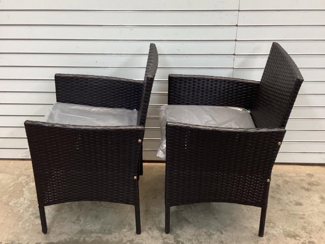 Costway 4PCS Rattan Patio Furniture Set Cushioned Sofa Chair Coffee Table