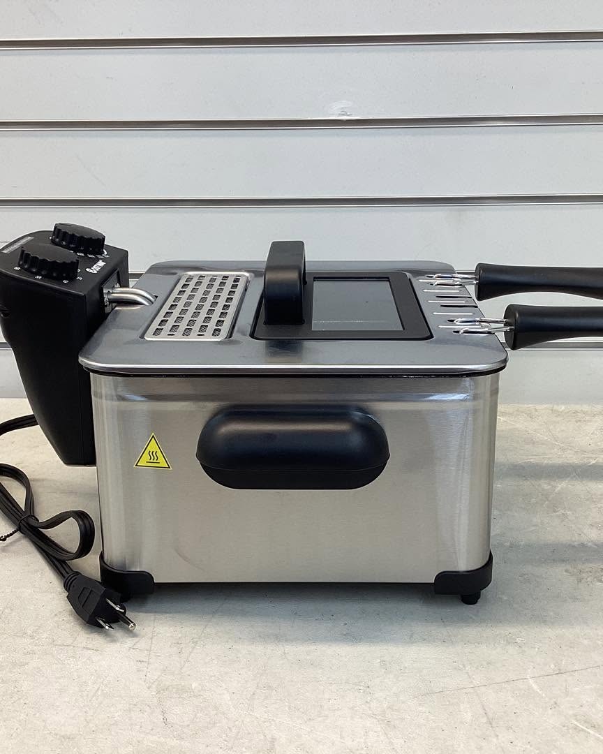 Electric Deep Fryer 5.3QT/21-Cup Stainless Steel 1700W with Double Basket