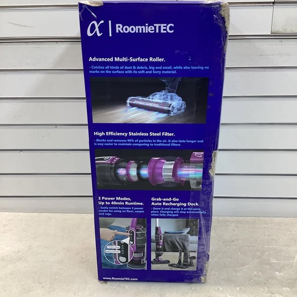 ROOMIE TEC Alpha Professional Upright Cordless Vacuum Cleaner Motorized Pet Brush with 22Kpa Suction
