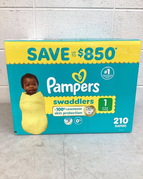 Pampers Swaddlers Diapers 210 ct Size 1
