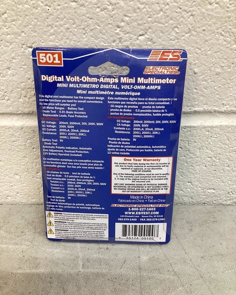 ESI 501 Digital Mini Multimeter