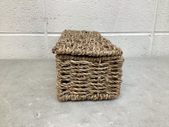 Hand-Woven Seagrass Box With 3 Sections