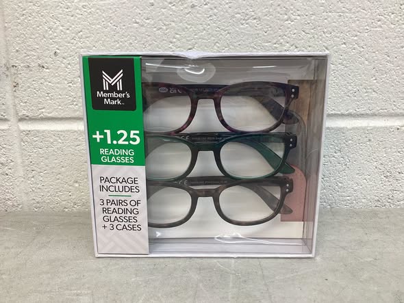 Member's Mark Oval Reading Glasses, 3 pk., +1.25