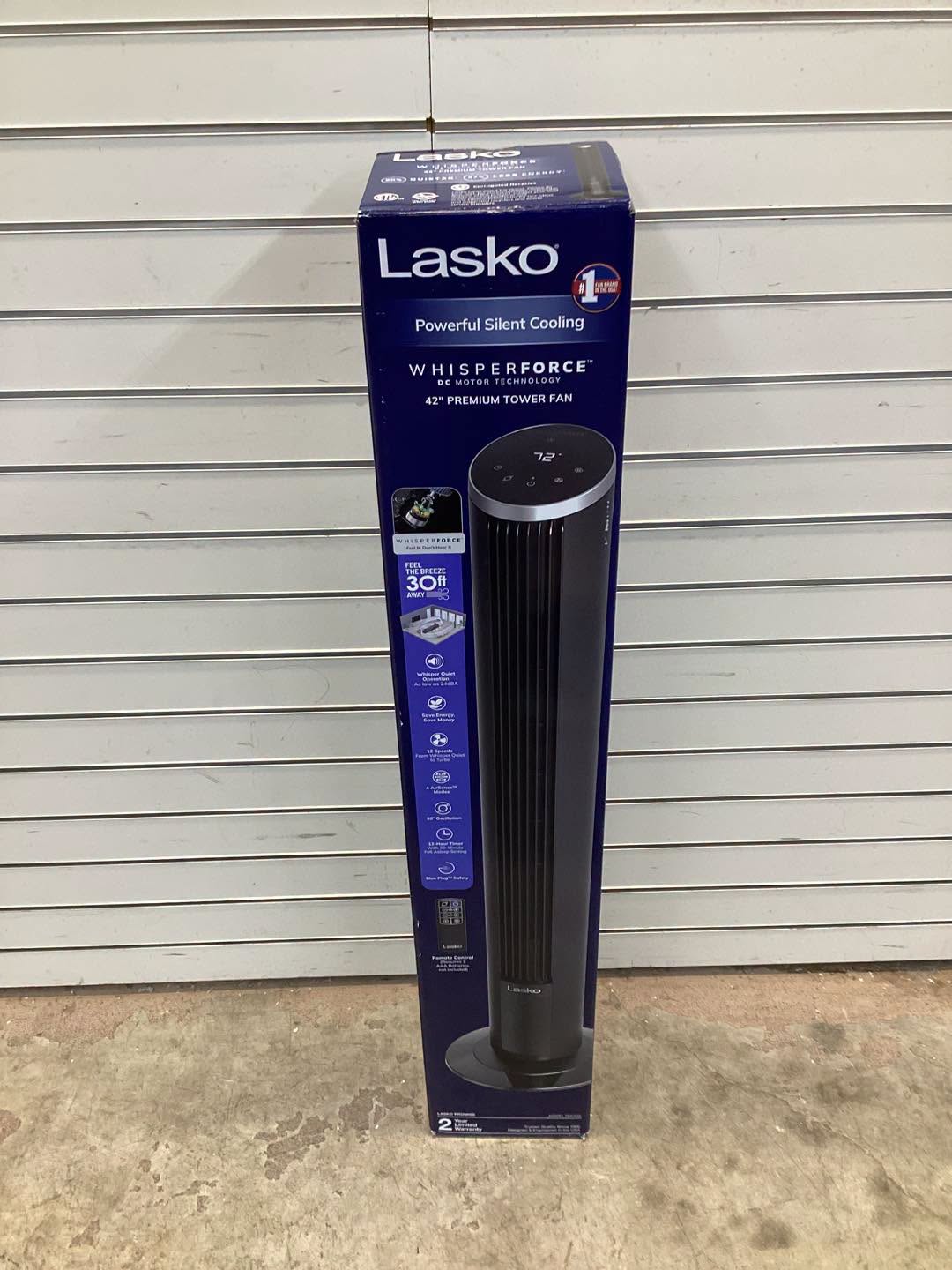 Lasko 42” Oscillating 12-Speed DC Tower Fan with Remote