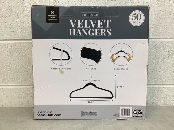 Member's Mark Elite Quality Velvet Hangers - 50 Pack