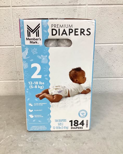 Member's Mark Premium Baby Diapers size 2 184 ct.