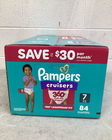 Pampers Cruisers 360 Diapers, Size 7.
