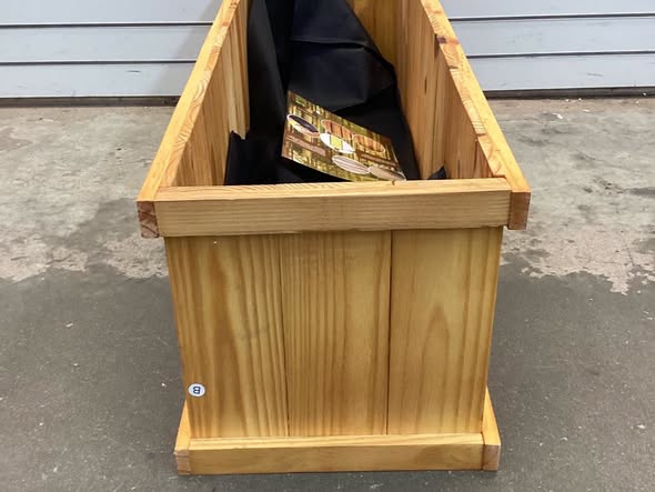 Costway 1 PCS Wood Raised Garden Bed with Drainage Holes & Liner for Flowers Vegetables Herbs