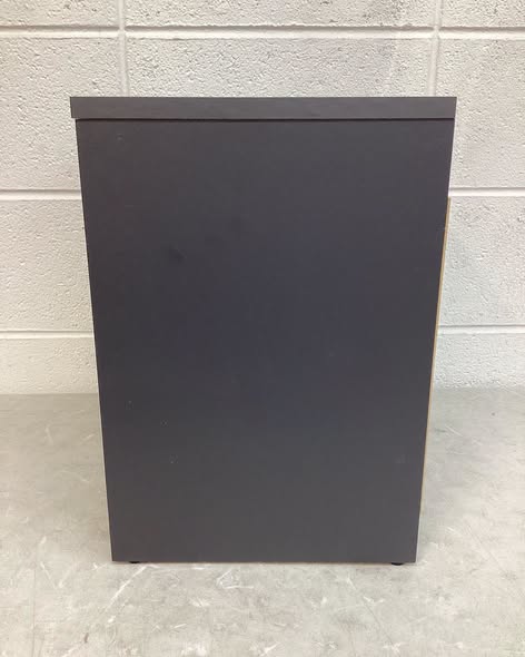 Dark Gray 1-Drawer 15 in. Modern Nightstand Bedside Table with Drawer Open Storage Shelf for Small Spaces.