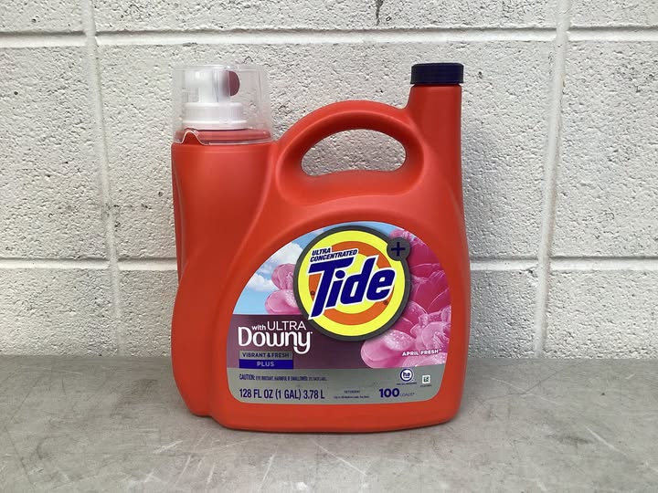 Tide with Ultra Downy Liquid Laundry Detergent, April Fresh Scent, 100 Loads, 128 fl oz