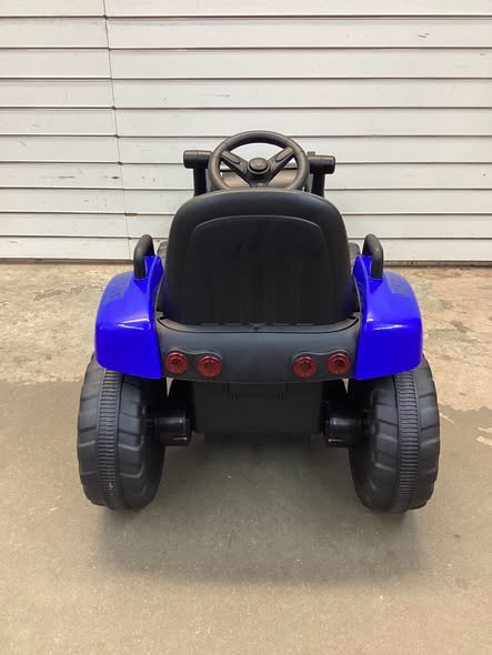 Costway Kids Ride On Roller 12V Electric Tractor Remote w/ Music & LED Light Blue