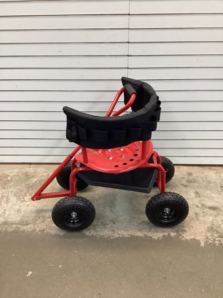 Costway Rolling Garden Cart Height Adjustable Scooter with Swivel Seat