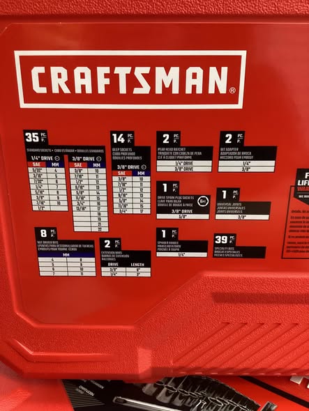 CRAFTSMAN 105 -Piece Metric and standard (SAE) Mechanics Tool Set with Hard Case