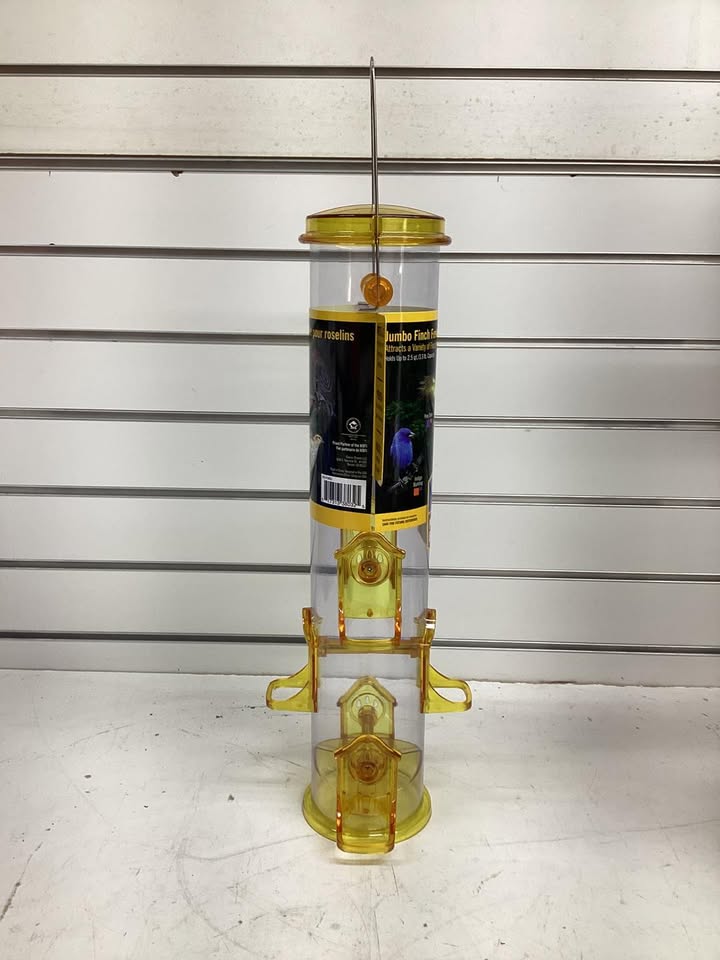 Stokes Select Jumbo Finch Feeder 3 lb Capacity 6-Port Polycarbonate, Yellow