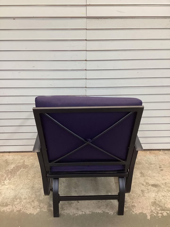 Band New Costway Patio Glider Rocking Chair with Thick Cushion and Curved Armrest