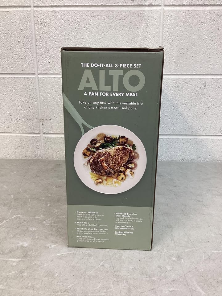 GreenPan Alto 8", 10" & 12" Ceramic Nonstick Fry Pan Set, 3-Pack