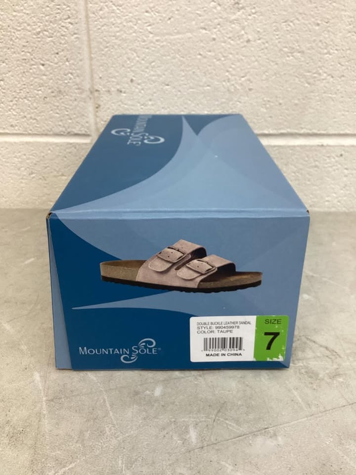 Mountain Sole Women's Double Buckle Leather Footbed Sandal Size 7