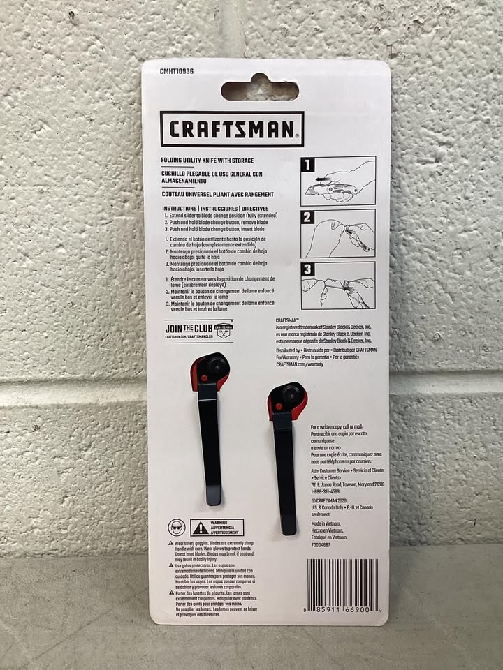 CRAFTSMAN 3/4-in 3-Blade Folding Retractable Utility Knife