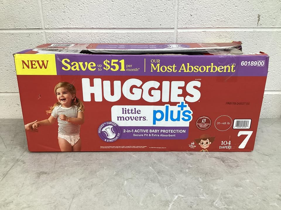 Huggies Little Movers Plus Baby Diapers, Size 7