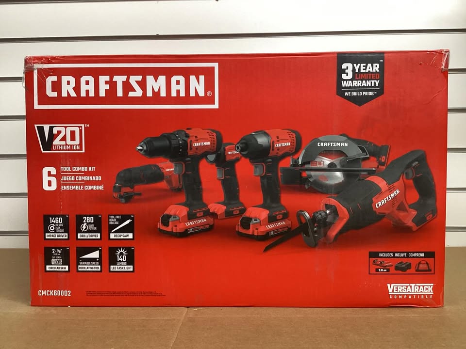 CRAFTSMAN V20 20-volt Max 6-Tool Power Tool Combo Kit with Soft Case (2-Batteries and Charger Included)