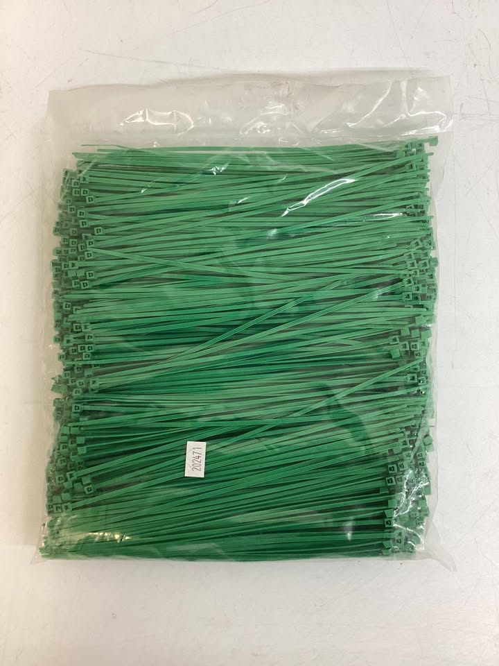 8.1” Green Cable Ties, 1000 ct.