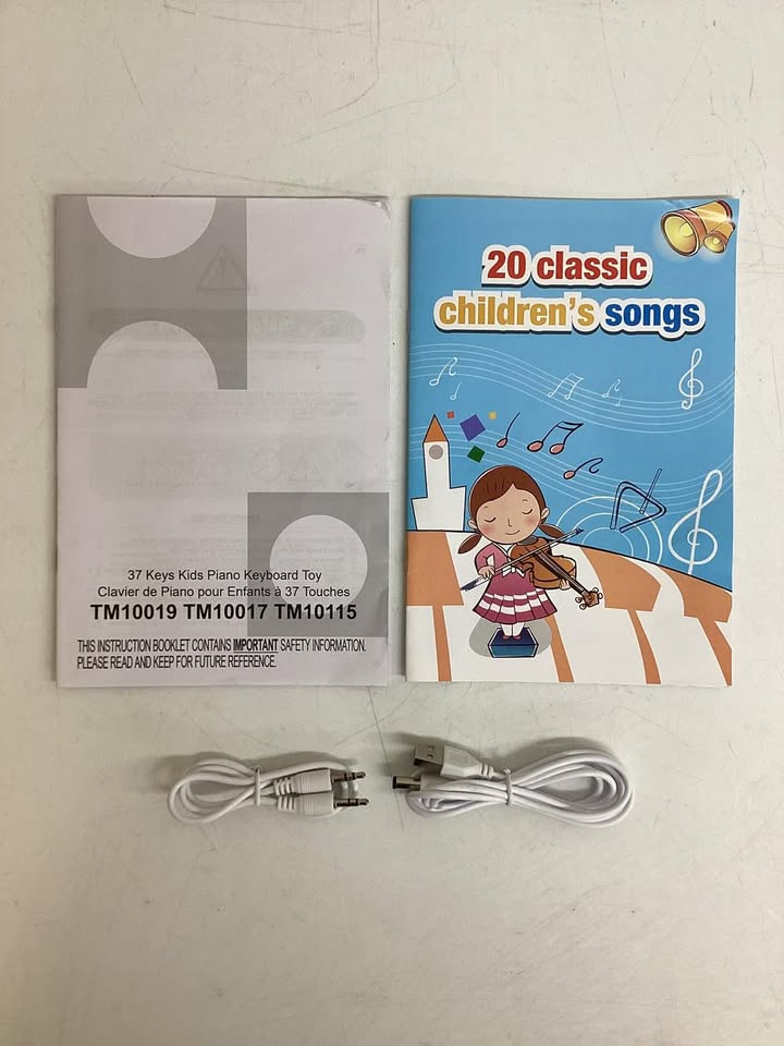 Costway 37-Key Kids Piano Keyboard Playset Electronic Organ Light Pink