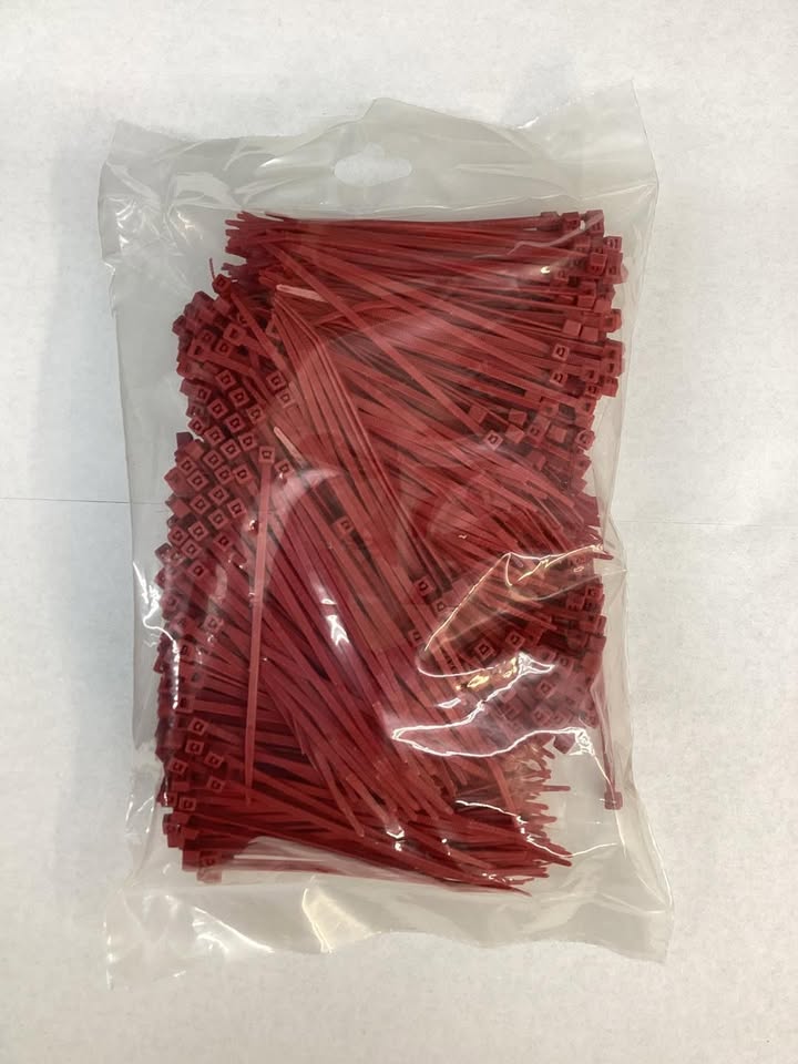 4.1” Red Cable Ties, 1000 ct.