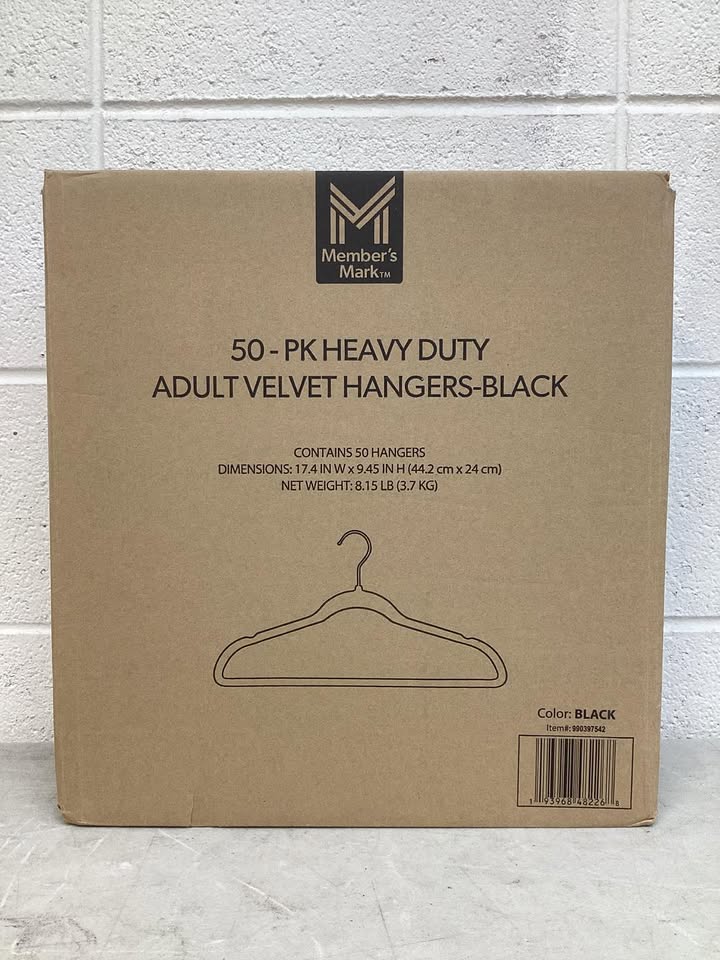 Member's Mark Elite Quality Velvet Hangers - 50 Pack